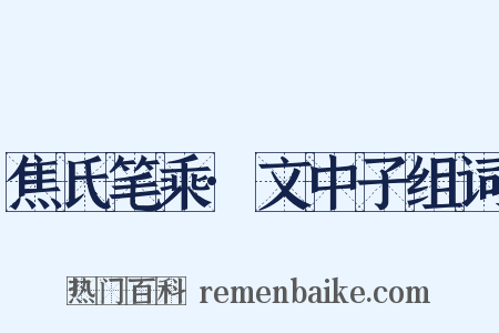 焦氏笔乘·文中子组词是什么意思的图片
